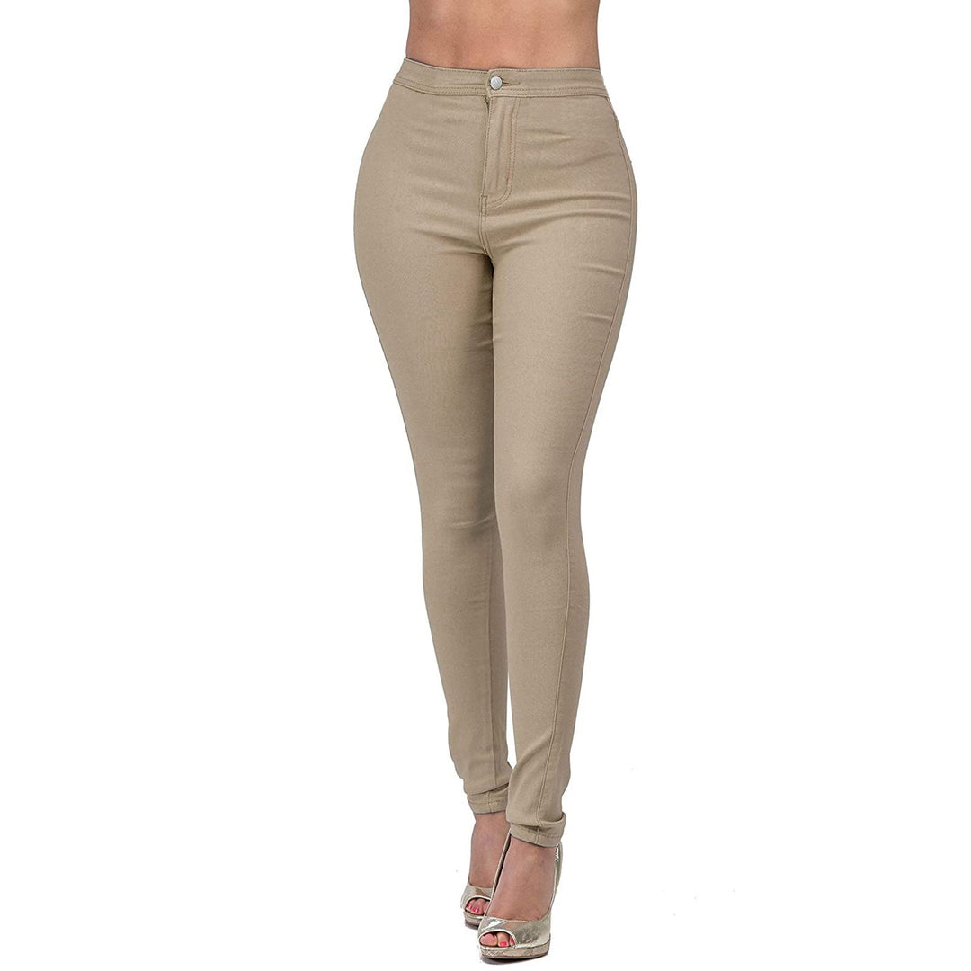 Damen Hochgeschnittene Slim Fit Jeans mit dehnbarem Stoff und unverzichtbarem Komfort Heidi-Mode