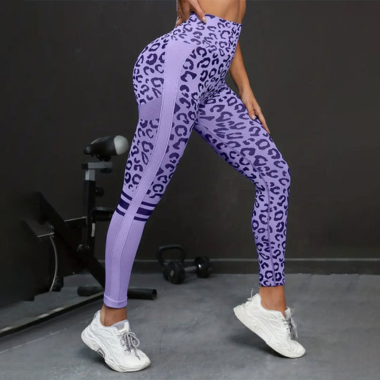Damen Sportleggings mit Tiermuster und hohem Taillenschnitt Heidi-Mode