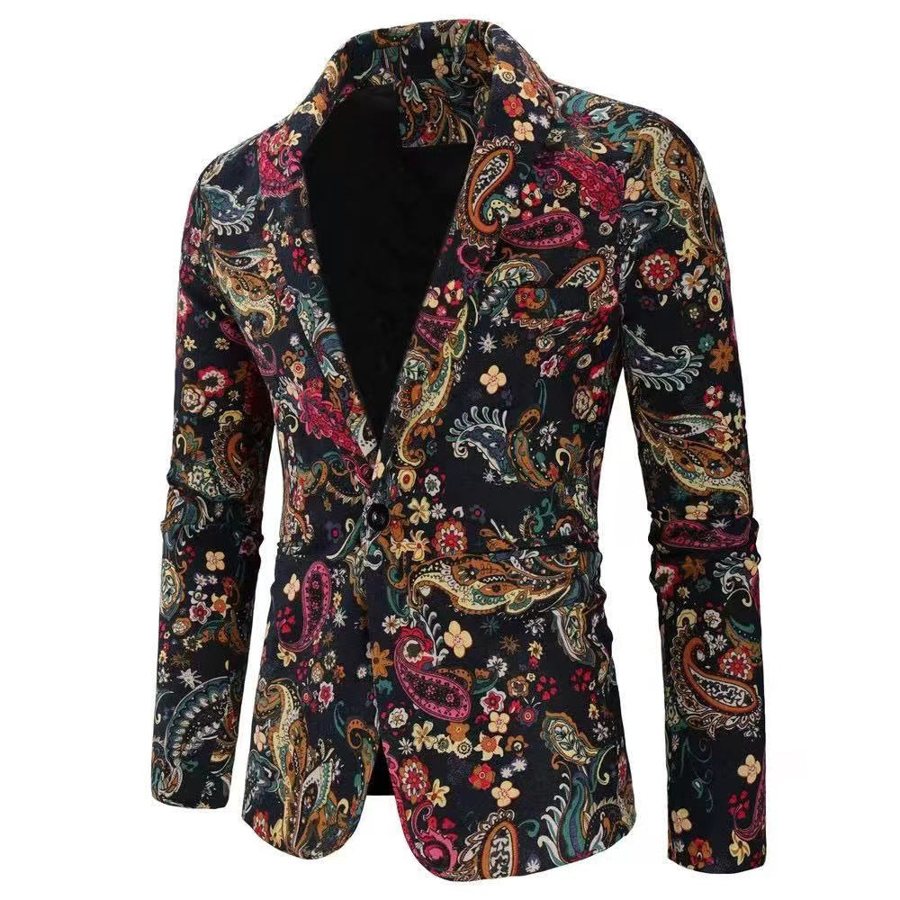 Herren modische Blazer mit buntem grafischem Design Heidi-Mode