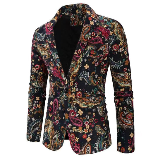 Herren modische Blazer mit buntem grafischem Design Heidi-Mode