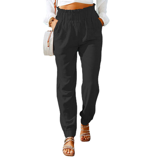 Damen Bequeme und elegante Sommerhose mit elastischem Bund und praktischen Taschen Heidi-Mode