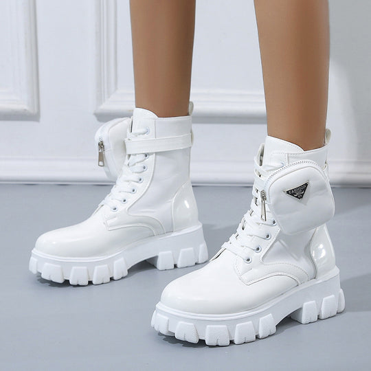 Damen Fashion Stiefel mit praktischer Taschen-Option und auffälliger Sohle Heidi-Mode
