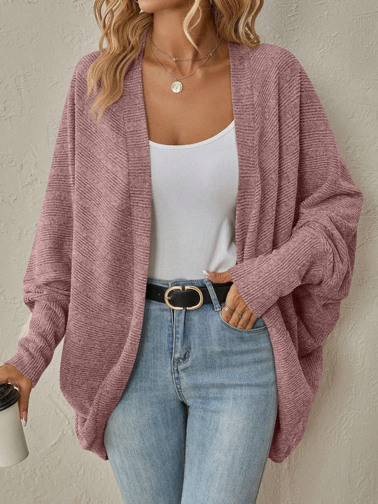 Damen Oversized Strickjacke mit großzügigem Schnitt und feiner Textur Heidi-Mode