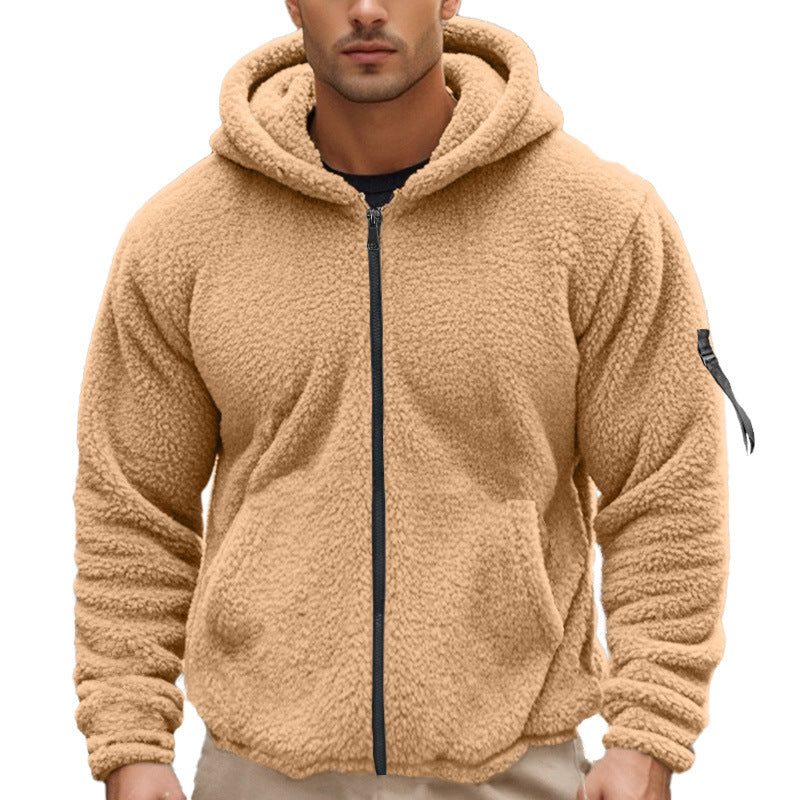 Herren Fleece-Hoodie mit kängurutasche und robustem Reißverschluss Heidi-Mode