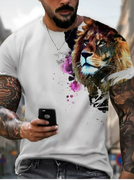 Herren T-Shirt mit künstlerischem Bienenwabenmotiv und 3D-Druck Heidi-Mode