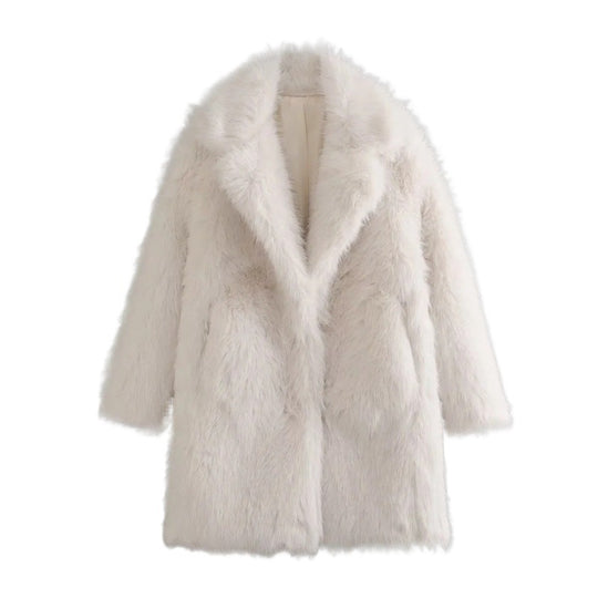 Damen Kuschelige Teddyjacke mit elegantem Revers und großzügigen Taschen Heidi-Mode