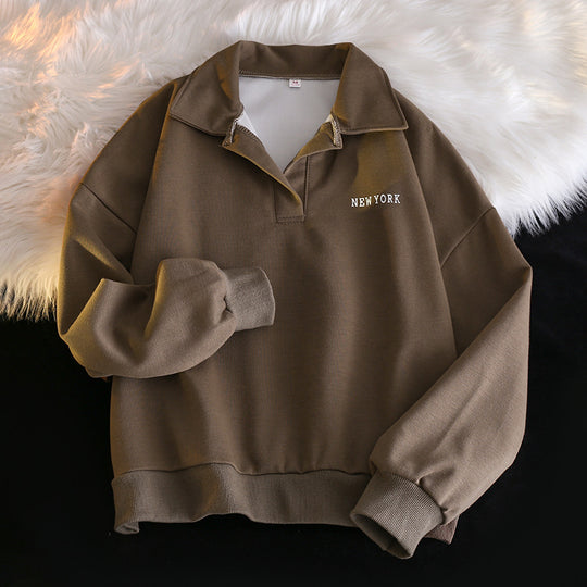 Femme Cropped Polo Sweatshirt mit besticktem Detail Heidi-Mode