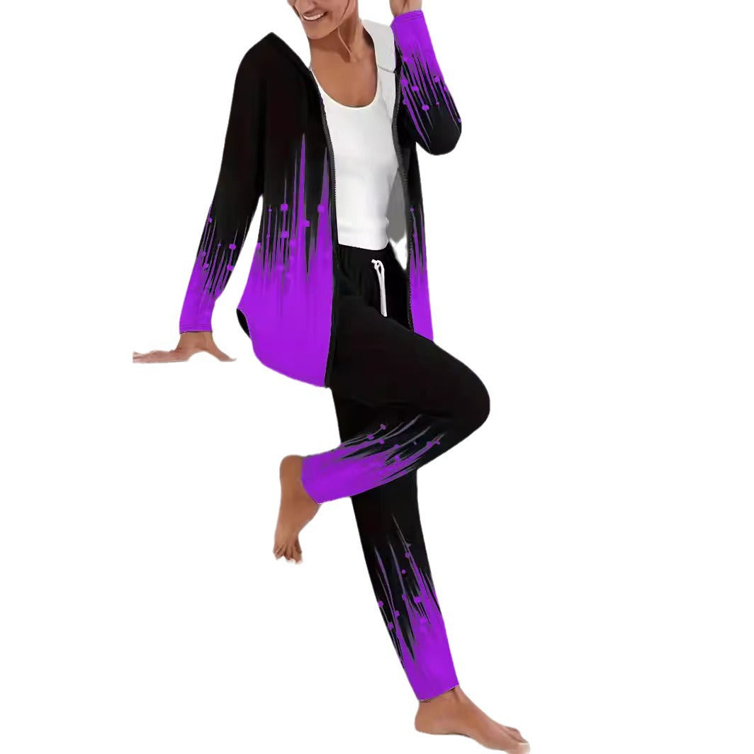 Damen Sportlicher Freizeitanzug mit moderne Farbverlauf-Details Heidi-Mode