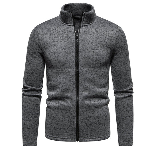 Herren Fleecejacke mit hohem Kragen und praktischem Reißverschluss Heidi-Mode