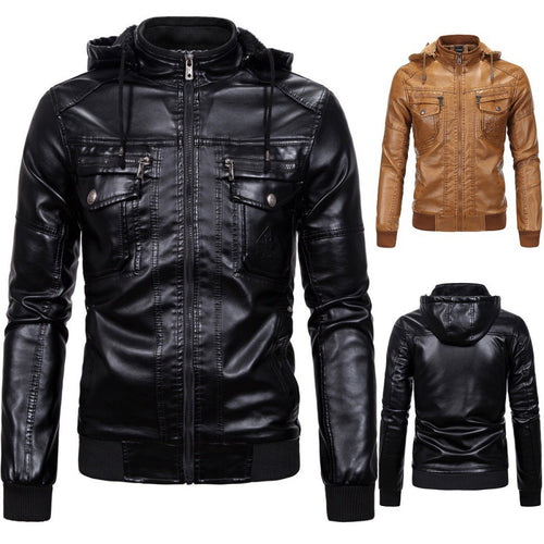 Herren Lederjacke mit abnehmbarem Innenfutter und praktischen Taschen Heidi-Mode