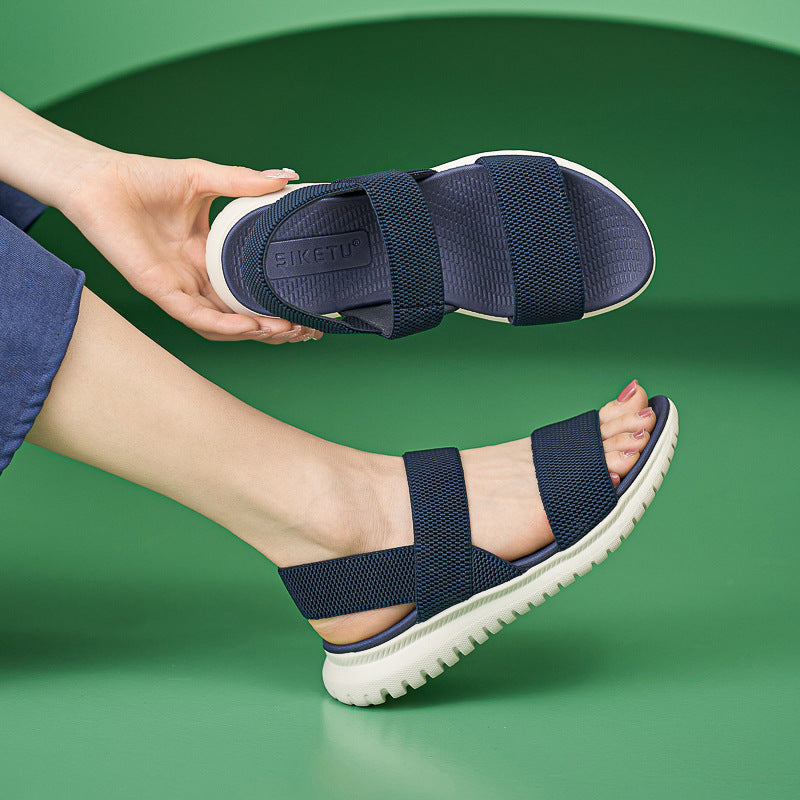 Damen Sportliche Trekking-Sandalen mit atmungsaktiven Stretch-Riemen und rutschfester Sohle Heidi-Mode