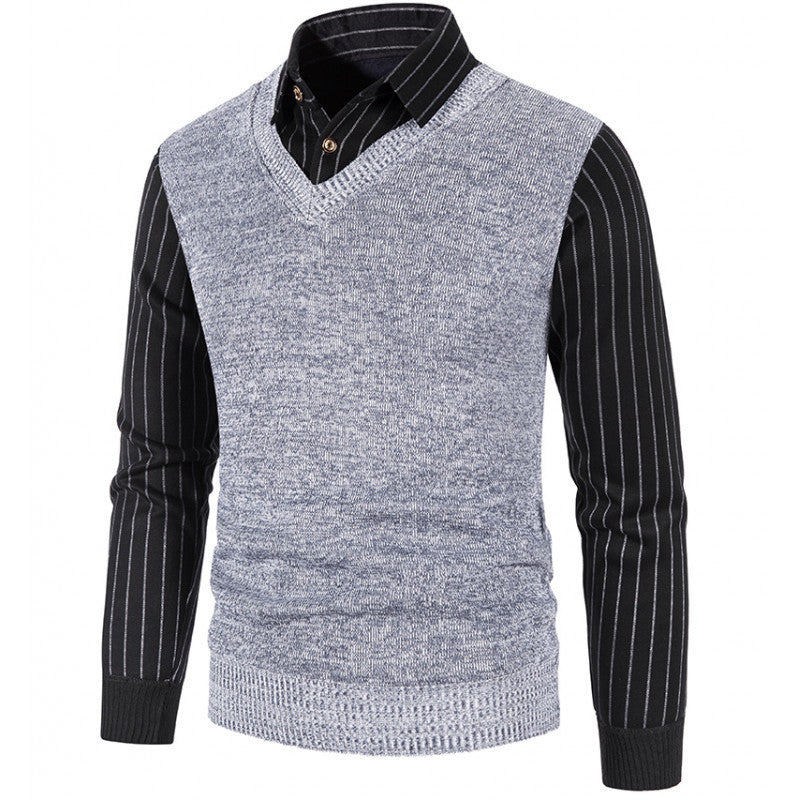 Herren eleganter V-Ausschnitt Pullover Heidi-Mode