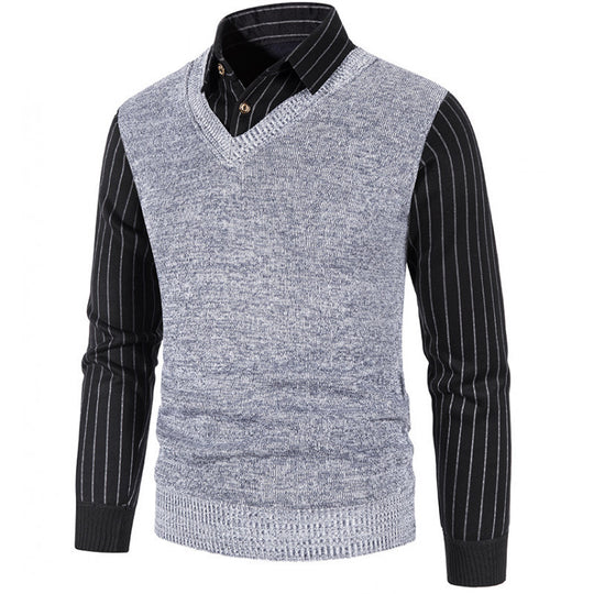 Herren eleganter V-Ausschnitt Pullover Heidi-Mode