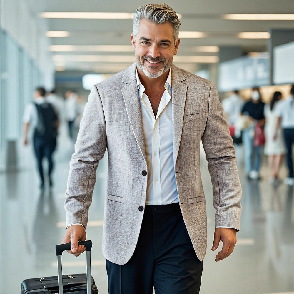 Herren eleganter, strukturierter Blazer mit modernem Schnitt Heidi-Mode