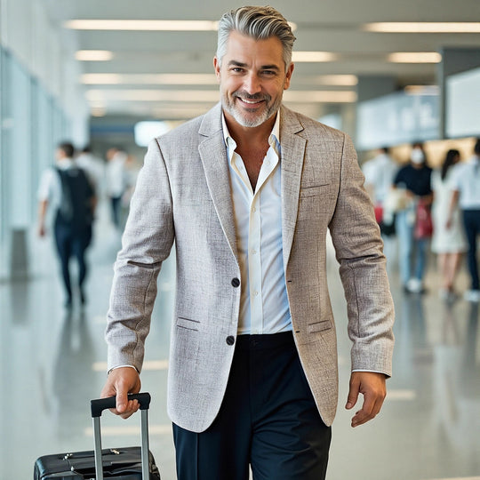 Herren eleganter, strukturierter Blazer mit modernem Schnitt Heidi-Mode