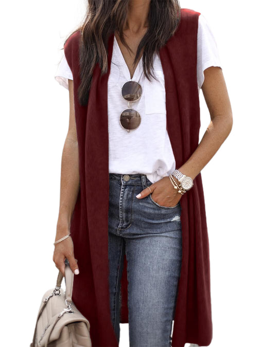 Damen Strickweste im lässigen Oversized-Design mit offenen Fronten und kurzer Ärmellänge Heidi-Mode