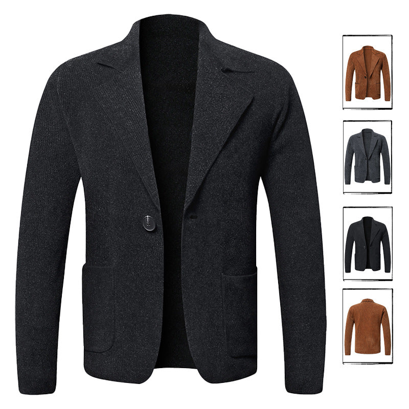 Herren eleganter Strickblazer mit praktischen Taschen Heidi-Mode