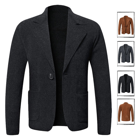 Herren eleganter Strickblazer mit praktischen Taschen Heidi-Mode