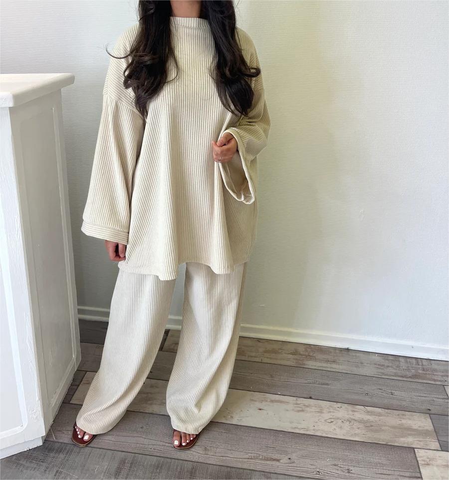 Damen Bequemes und stylisches Lounge-Set aus Rippstrick Heidi-Mode