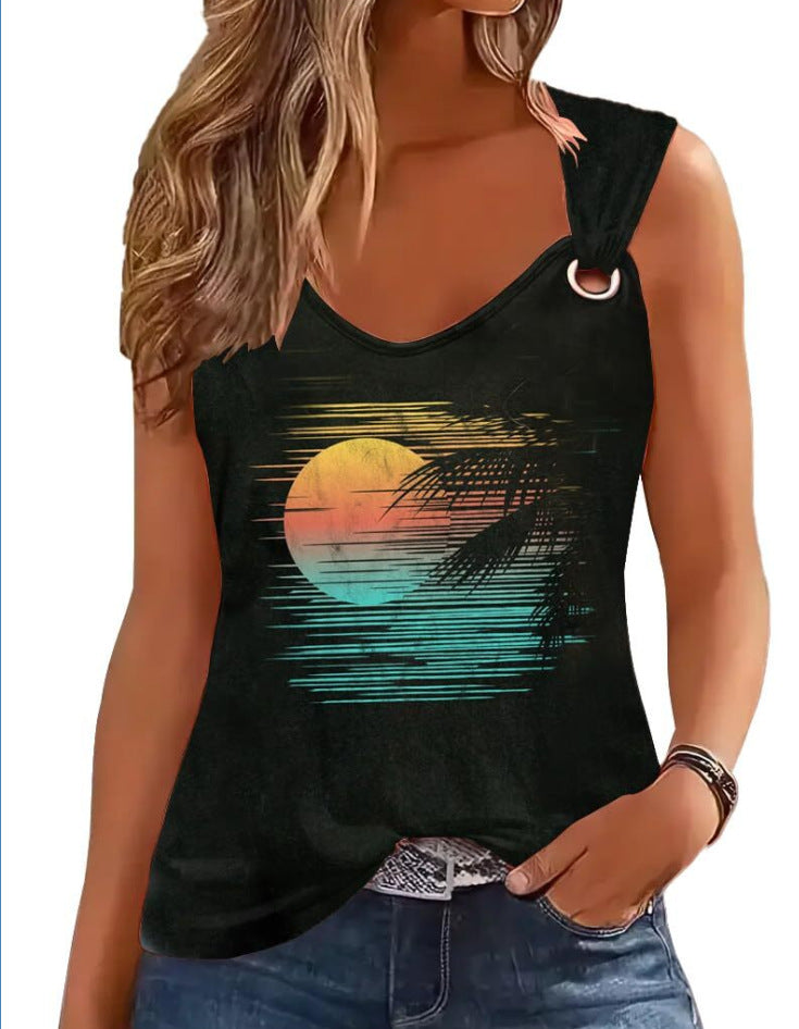 Damen Tanktop mit einzigartigem Grafikdruck und lässigem Schnitt Heidi-Mode