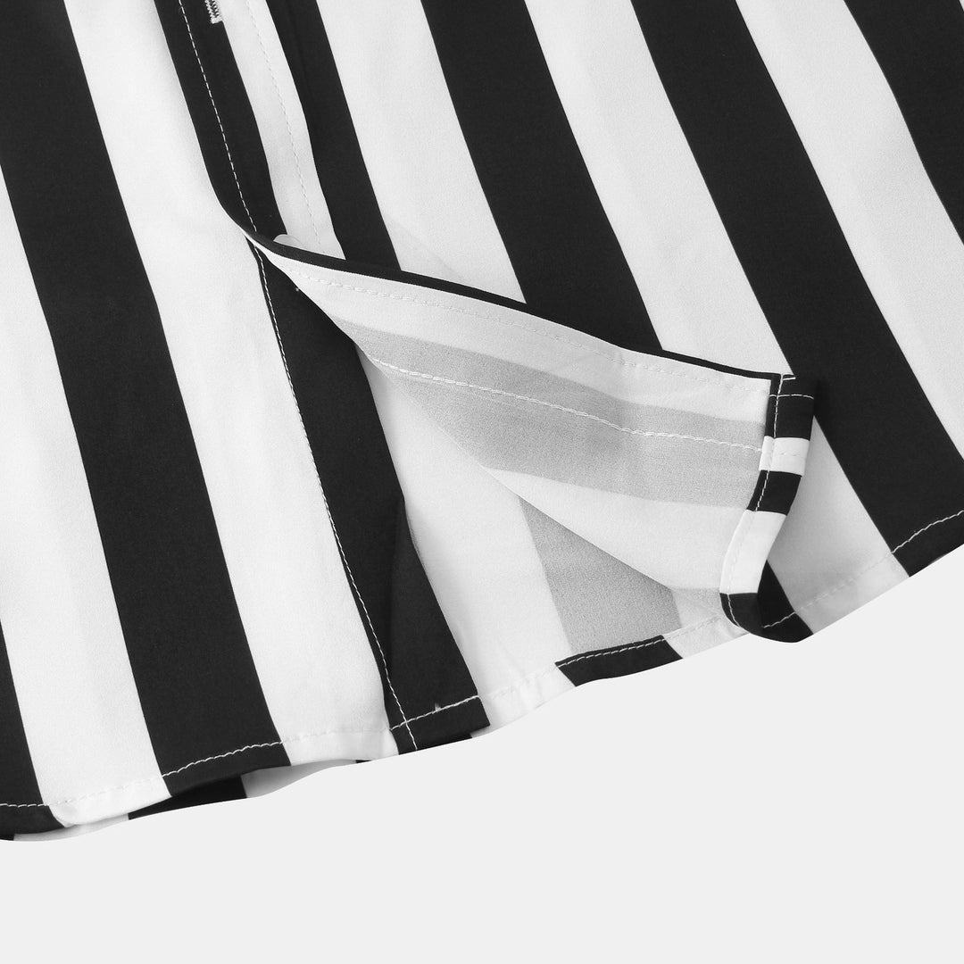 Herren Kurzarmhemd mit klassischem Streifenmuster und hochwertigem Stoff Heidi-Mode