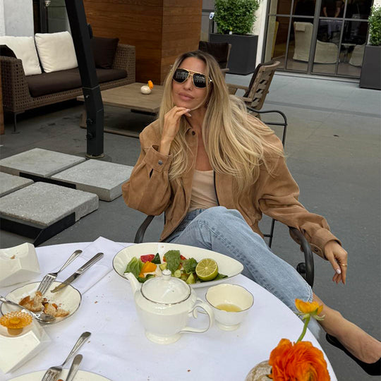 Damen Modische Wildlederjacke im Oversized-Stil Heidi-Mode