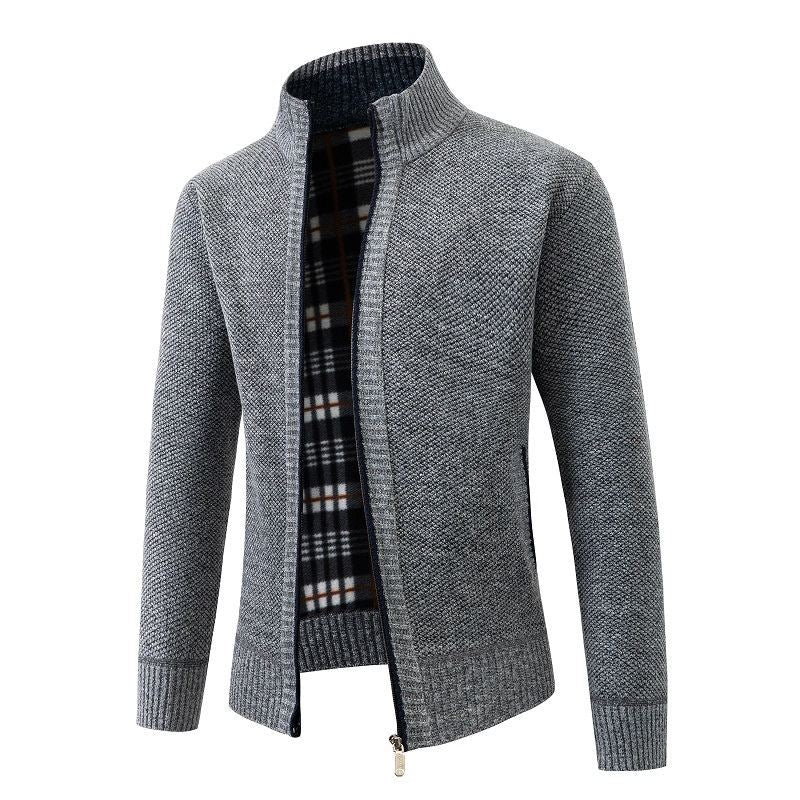 Herren modische Strickjacke mit hohem Kragen und hohem Komfort Heidi-Mode