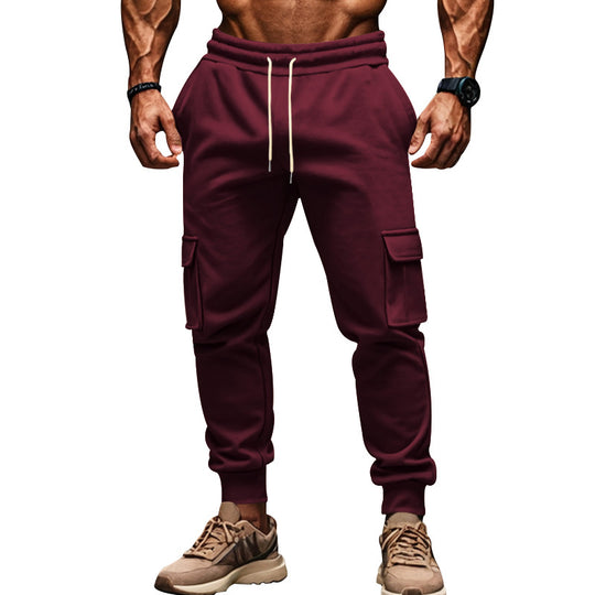 Herren Cargo-Jogginghose mit elastischem Bund und multifunktionalen Taschen Heidi-Mode