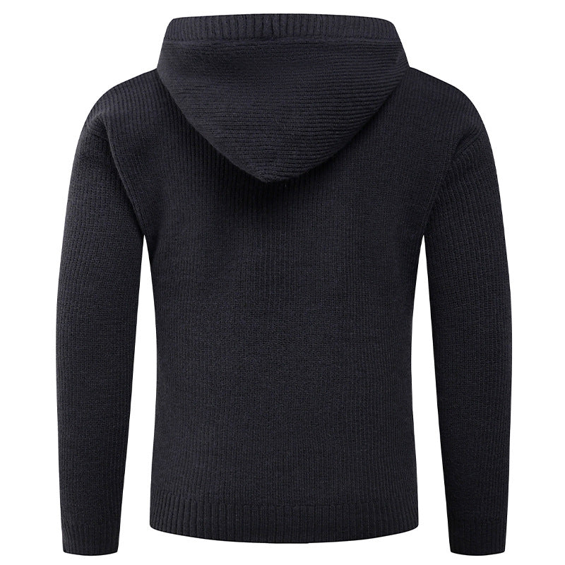 Herren Strickpullover mit hochabschließendem Kragen und Knopfdetails Heidi-Mode
