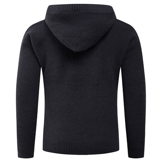 Herren Strickpullover mit hochabschließendem Kragen und Knopfdetails Heidi-Mode