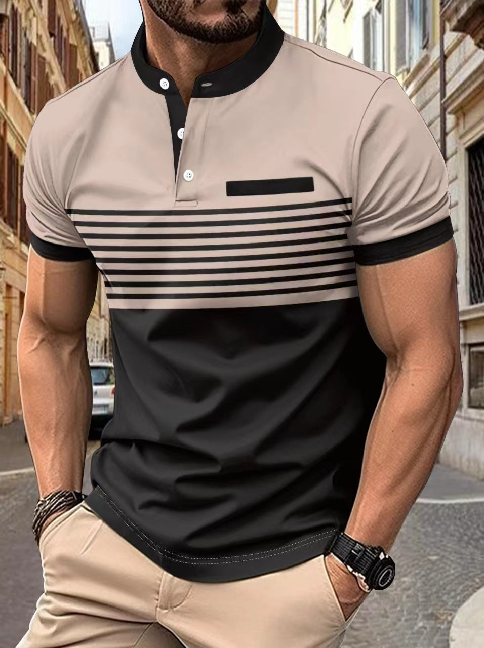 Heidi Mode | Gestreiftes Golf Henley Hemd