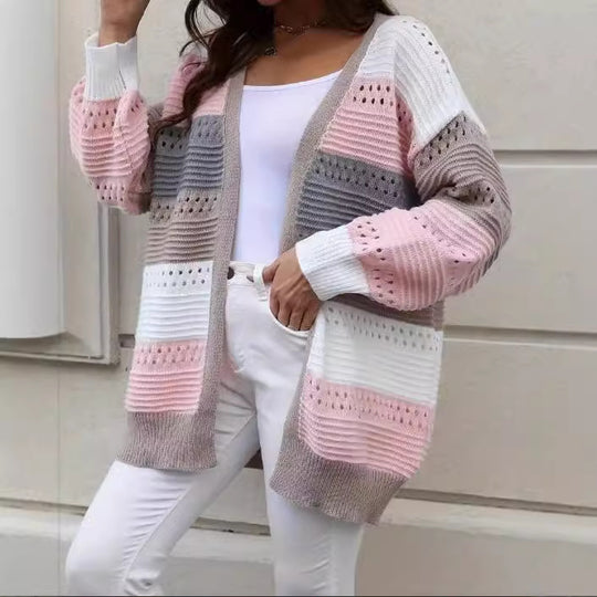 Damen modische Strickjacke mit einzigartigem Muster und lässigem Schnitt Heidi-Mode