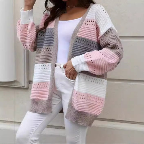 Damen modische Strickjacke mit einzigartigem Muster und lässigem Schnitt Heidi-Mode