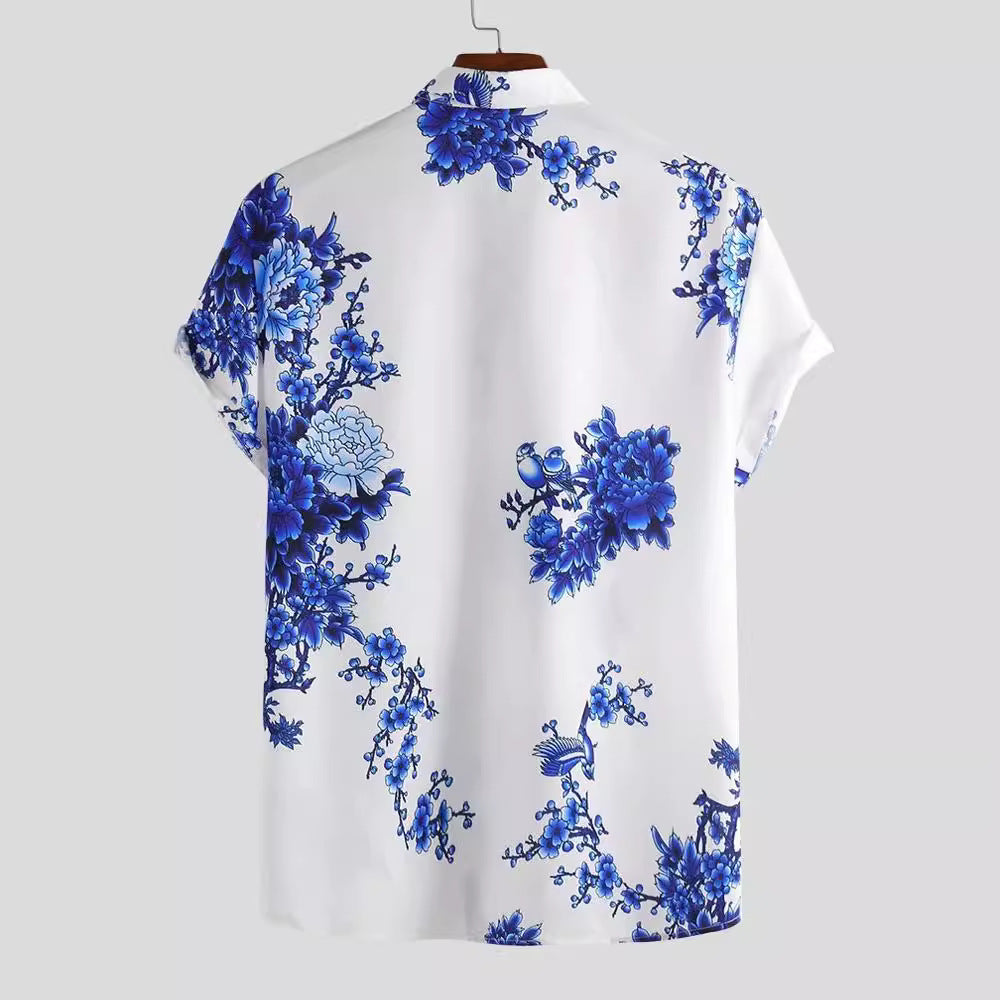 Herren Kurzarmhemd mit elegantem floralem Druck und hochwertigem Material Heidi-Mode