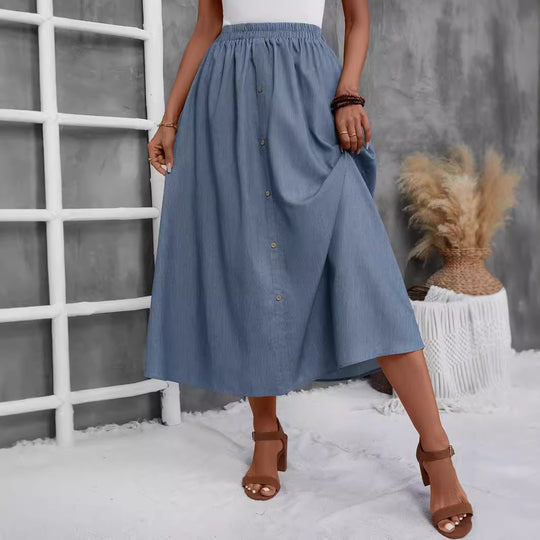 Damen Maxirock mit Knopfleiste Heidi-Mode