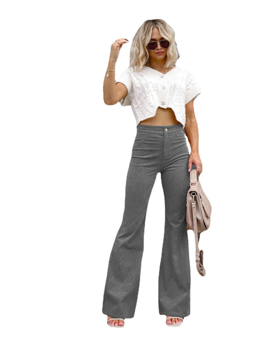 Damen Flared Jeans mit hohem Bund und tailliertem Schnitt Heidi-Mode