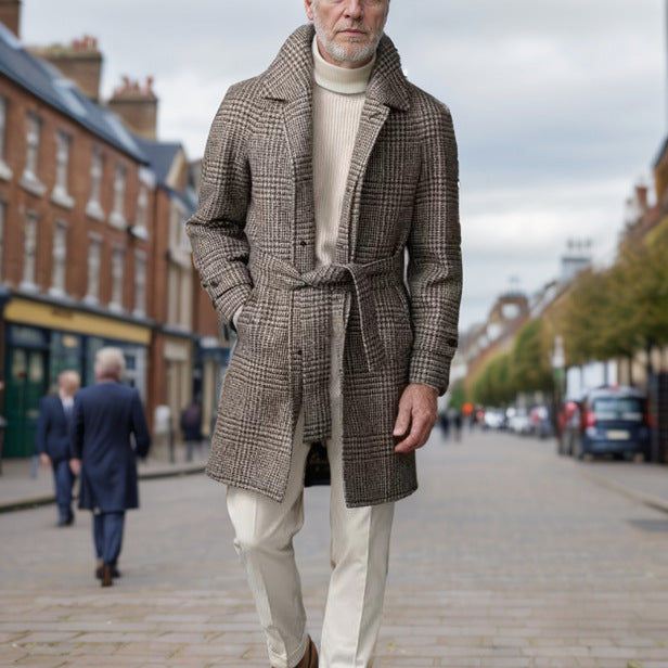 Herren modischer Trenchcoat mit praktischen Taschen und modernem Schnitt Heidi-Mode