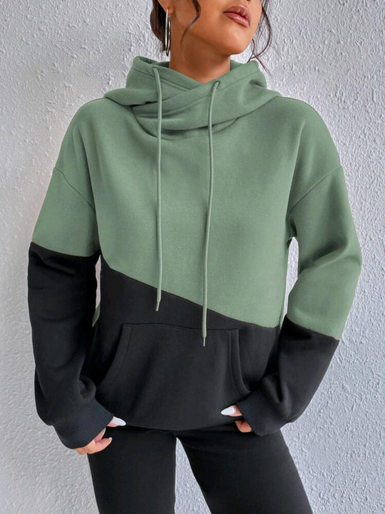 Damen Hoodie mit hochgeschlossenem Kragen Heidi-Mode