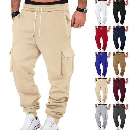 Herren Cargo-Sweatpants mit elastischem Bund und praktischen Seitentaschen Heidi-Mode