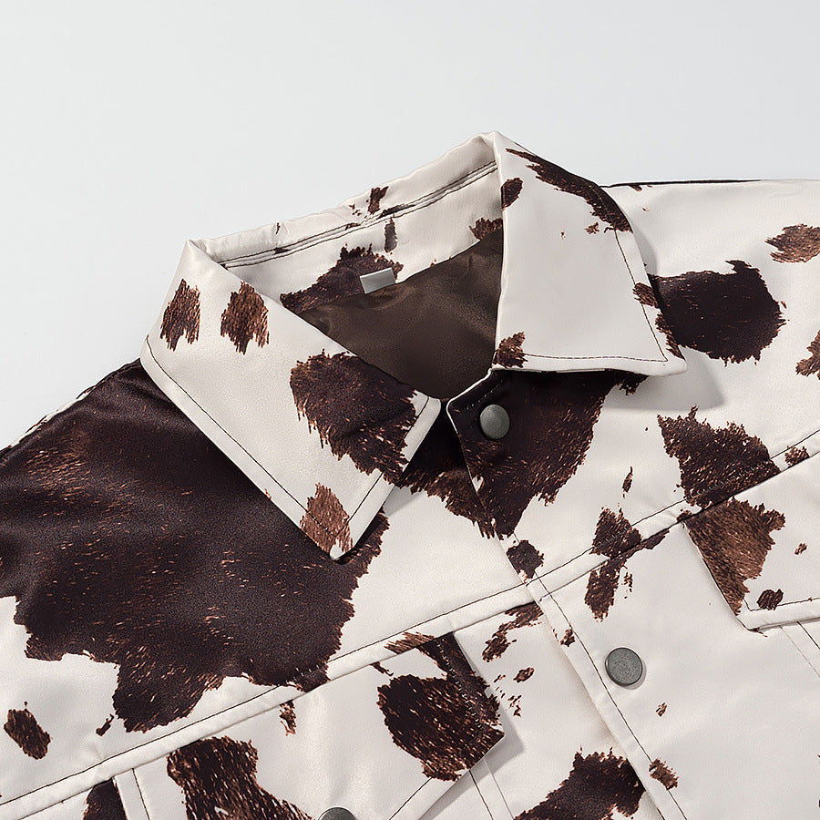 Damen angesagte Kunstlederjacke im angesagten Cow-Print Heidi-Mode