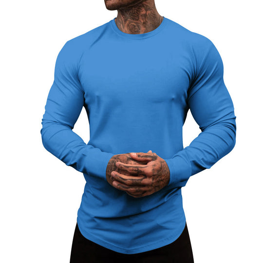 Herren Langarmshirt aus weichem, elastischem Baumwollmix mit Rundhalsausschnitt Heidi-Mode