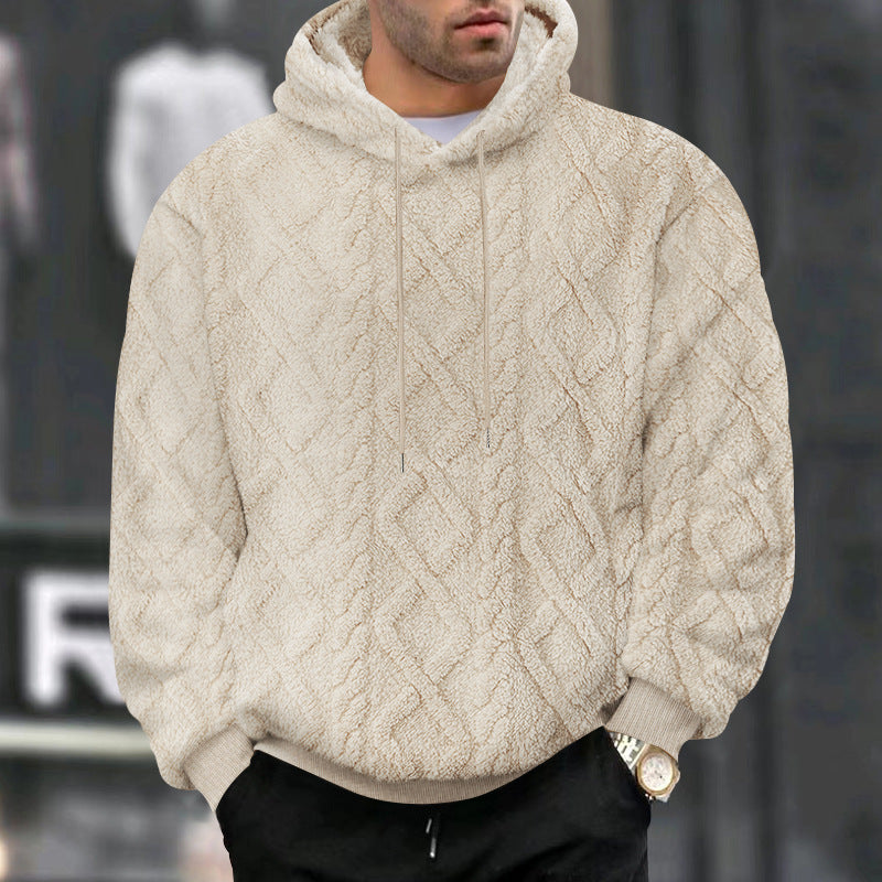 Herren Hoodiekapuzenpullover aus kuscheligem Material mit Struktur Heidi-Mode