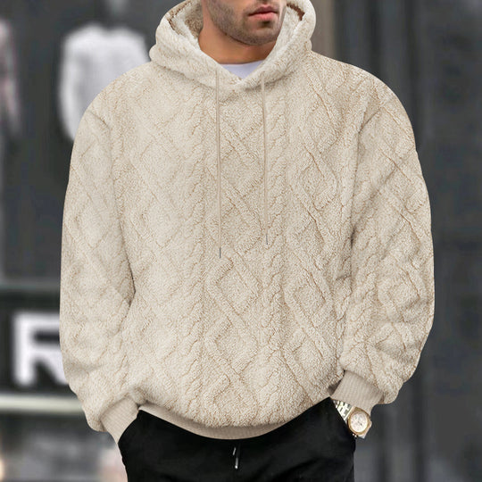 Herren Hoodiekapuzenpullover aus kuscheligem Material mit Struktur Heidi-Mode