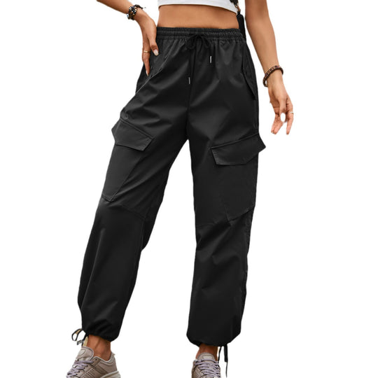 Damen Cargo-Hose mit praktischen Seitentaschen und elastischem Bund Heidi-Mode