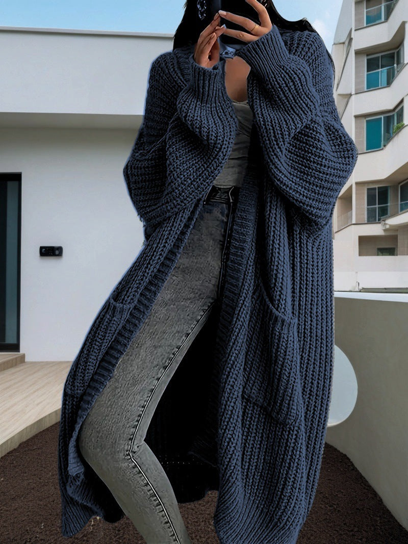 Damen Großer Strickcardigan mit offenen Ärmeln und gemütlichem Schnitt Heidi-Mode
