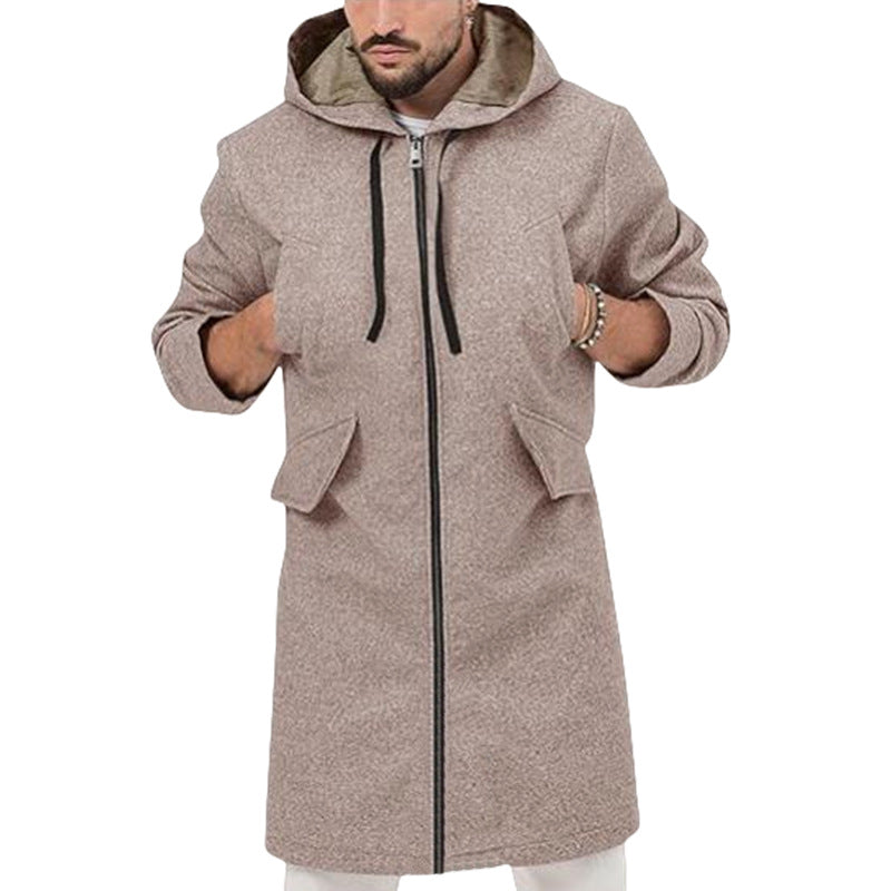 Herren modische Langjacke mit Kapuze Heidi-Mode