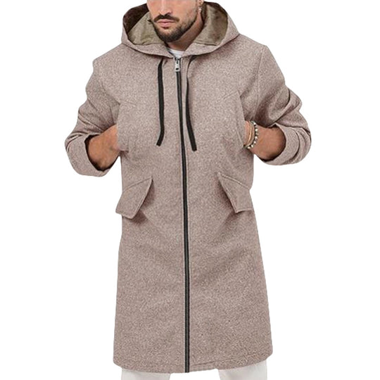 Herren modische Langjacke mit Kapuze Heidi-Mode