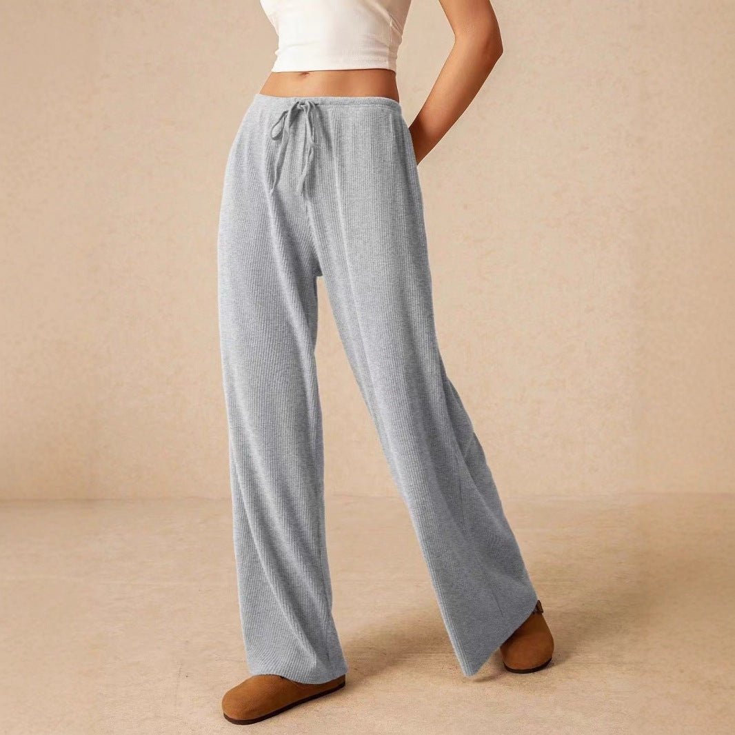 Damen weite und bequeme Loungehose aus Rippstoff Heidi-Mode