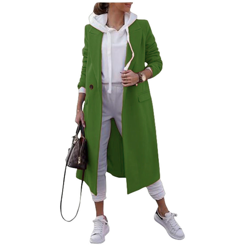 Damen modischer Oversize-Mantel mit elegantem Revers und praktischen Taschen Heidi-Mode