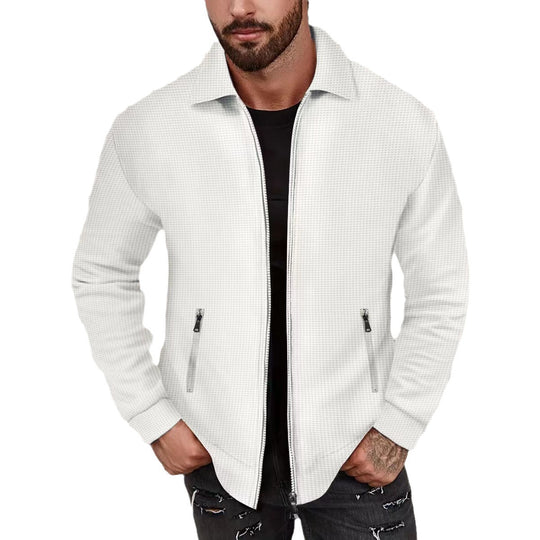 Herren Strickjacke im modernen Design mit strukturiertem Obermaterial und praktischen Reißverschlusstaschen Heidi-Mode